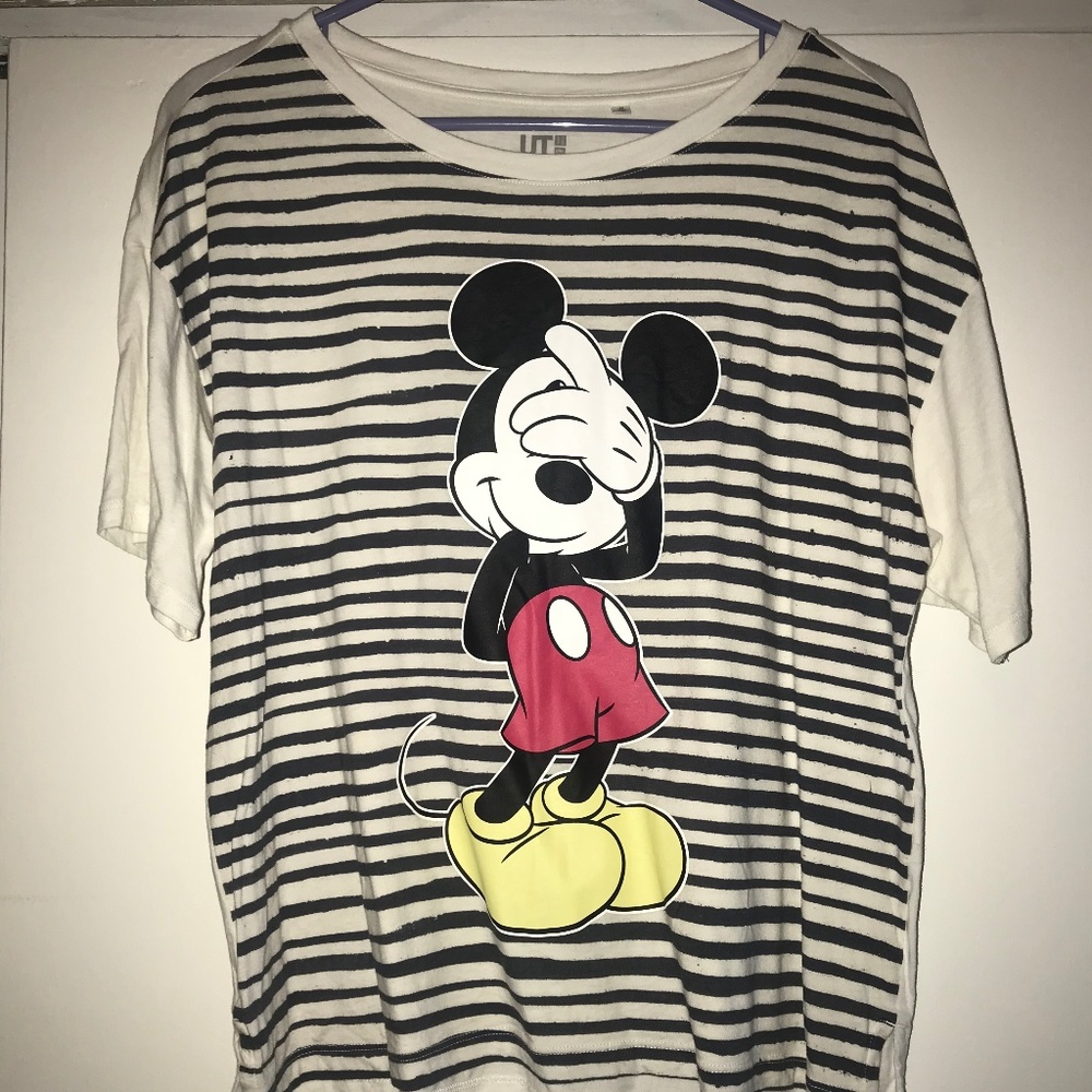 NWOT Disney Uniqlo Stripe Mickey Mouse Tee